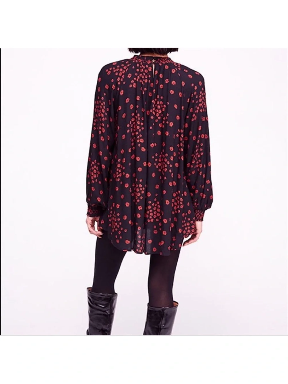 Free People Flowers In Her Hair Smock Detail Tunic Top